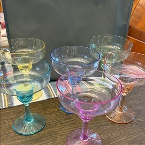 Margarits glasses set of six plastic